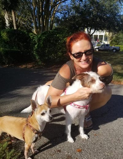 Asha walking the dogs on daniel island